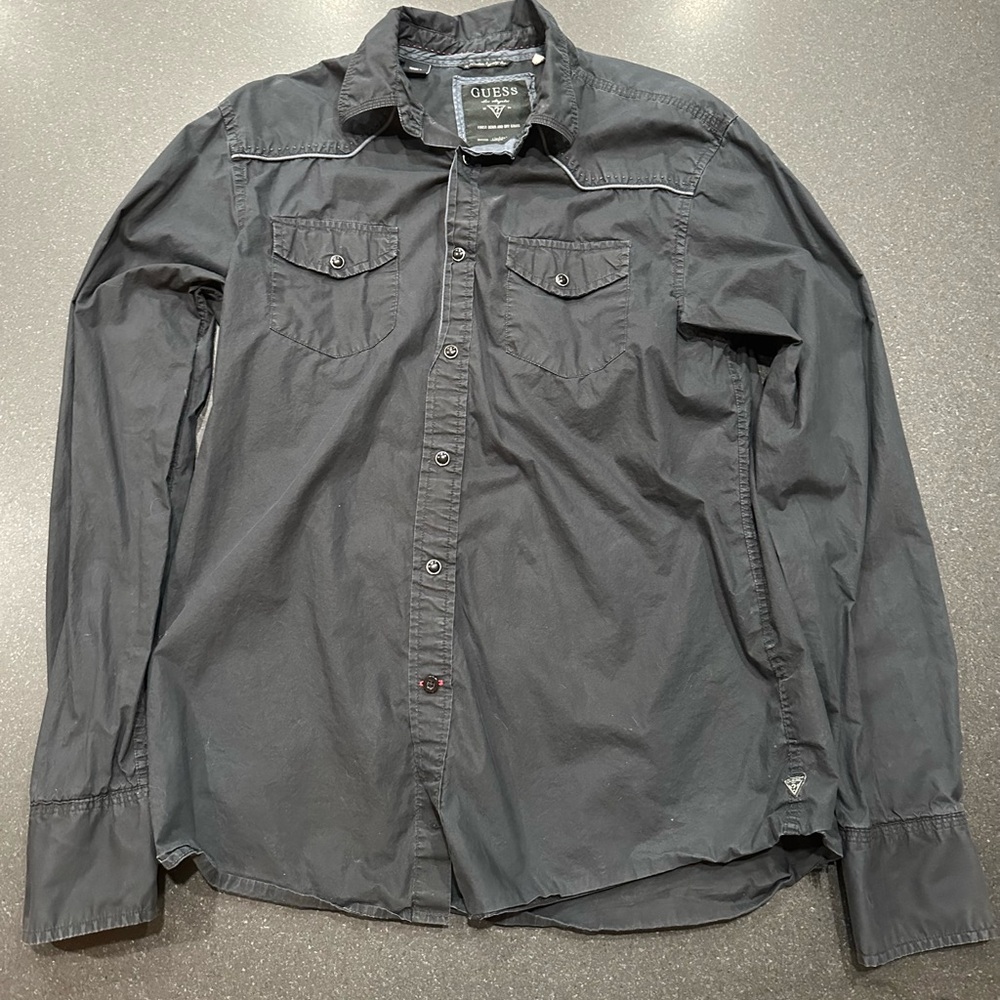 GUESS Charcoal Button-Up Shirt